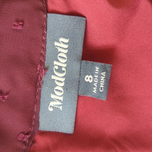 ModCloth Apogee of elegance Plum Swiss Dot long sleeve Dress - Picture 7 of 8